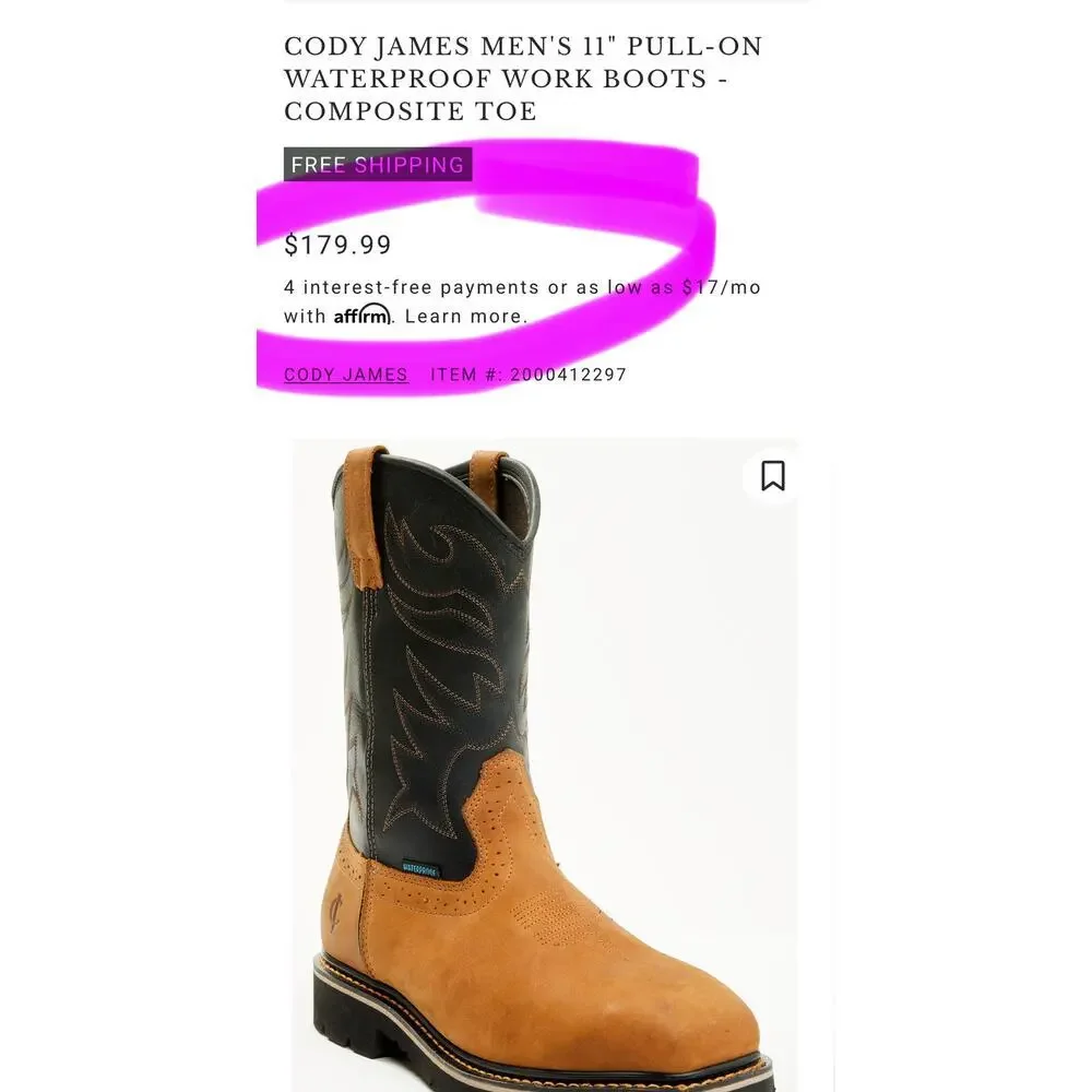 Cody James item details
